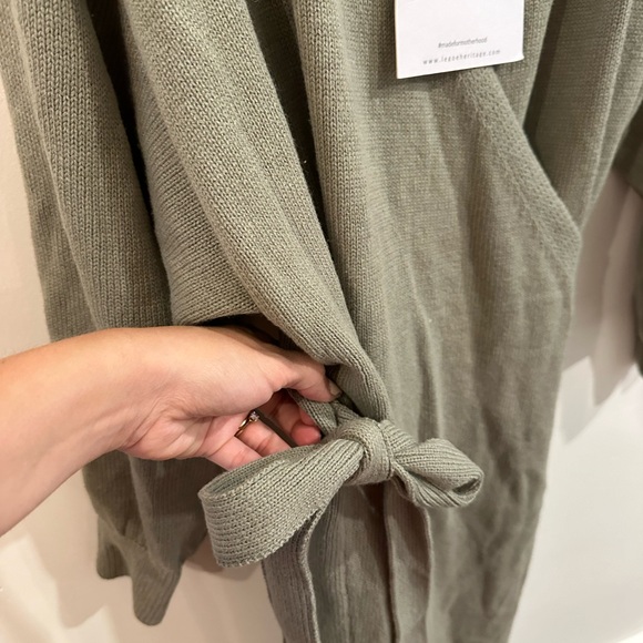 Legoe heritage Wrap maternity Dress Olive green XS - Picture 3 of 6